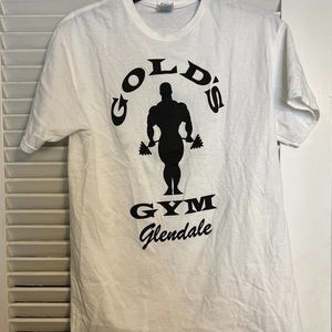 MD Golds Gym unisex white cotton T shirt